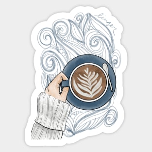 Linger with Your Latte Sticker